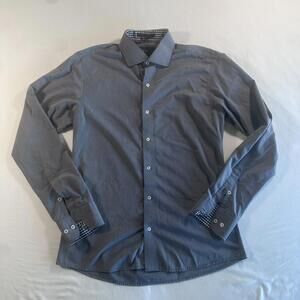 LPC Collection Men's Grey Tela Bamboo Slim Button Down Shirt Size 15 1/2 M 32/33